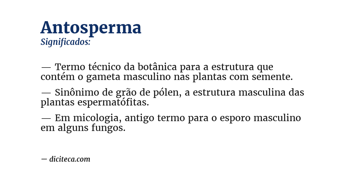 Significado de antosperma