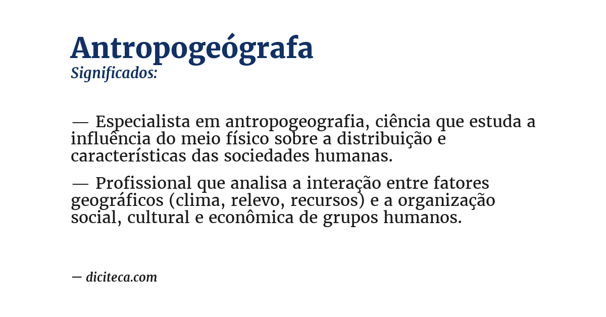 Significado de antropogeógrafa