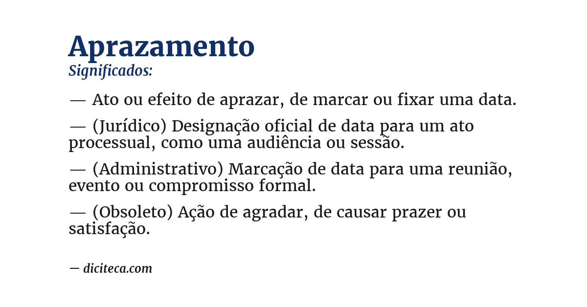 Significado de aprazamento