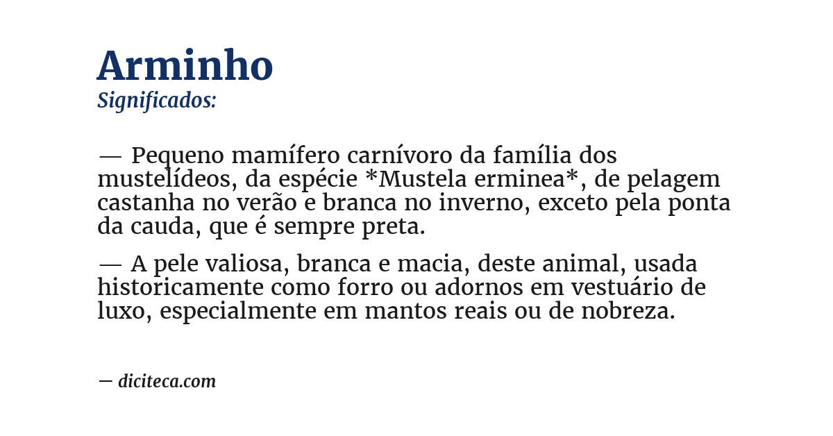 Significado de arminho