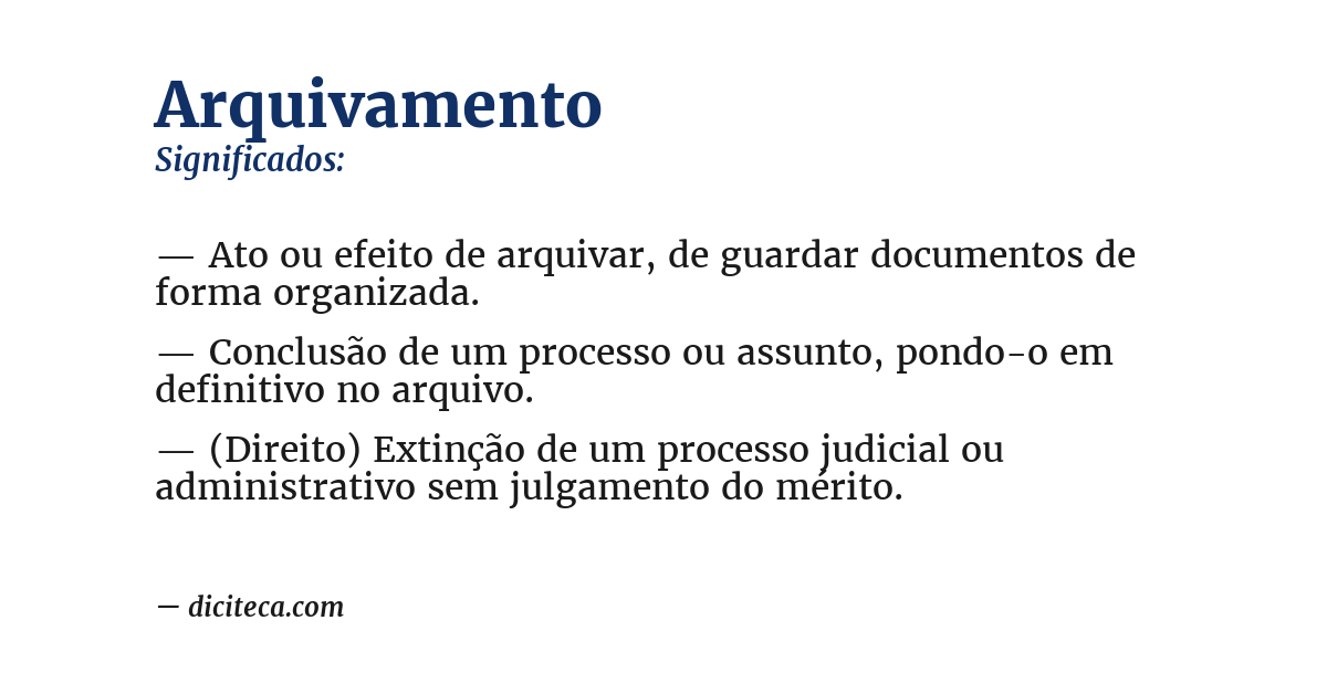Significado de arquivamento