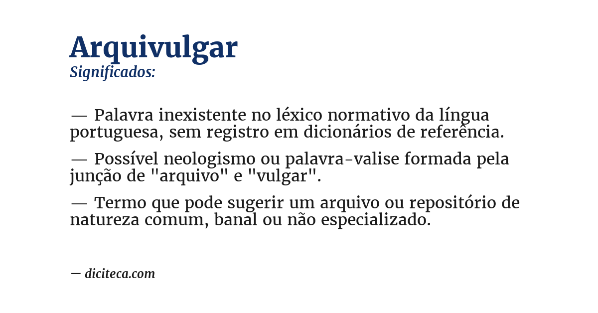 Significado de arquivulgar