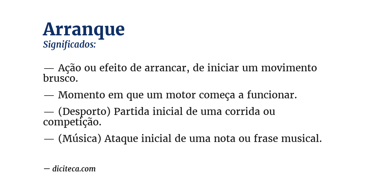 Significado de arranque