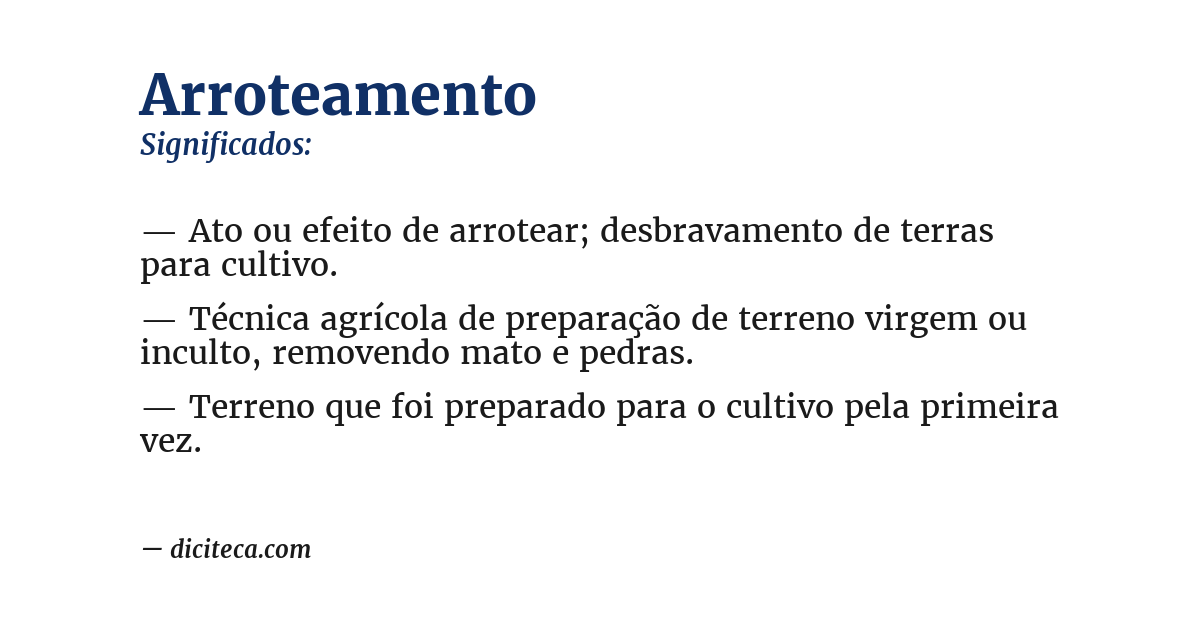 Significado de arroteamento