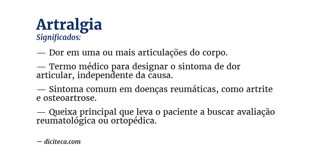 Significado de artralgia