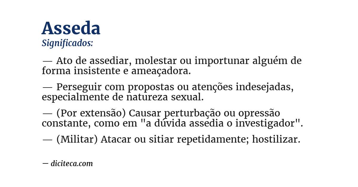 Significado de asseda