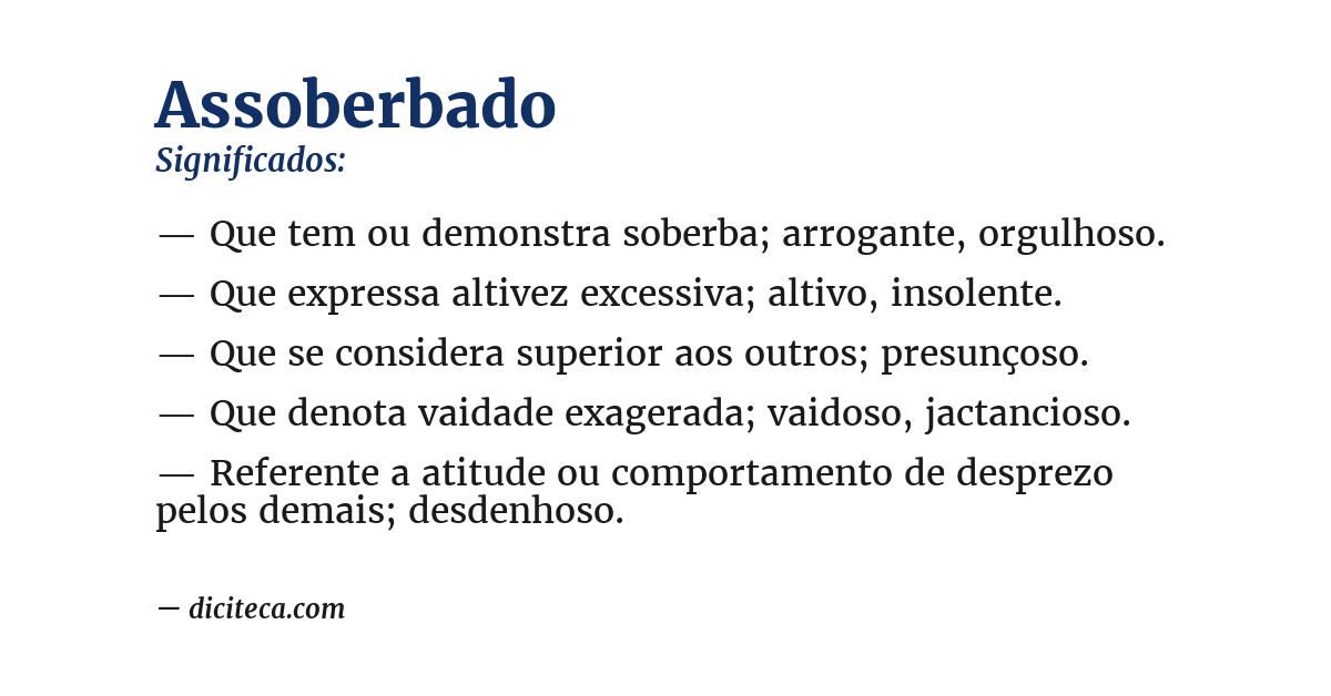 Significado de assoberbado