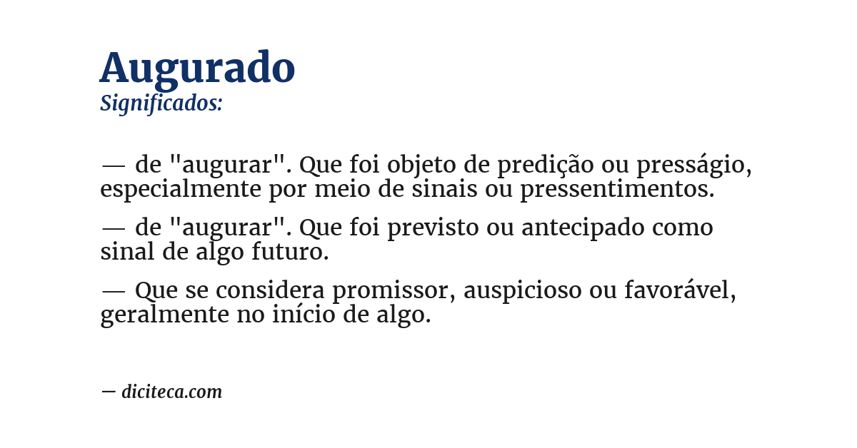 Significado de augurado