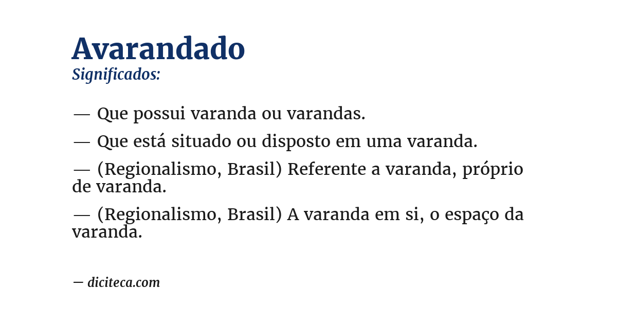 Significado de avarandado