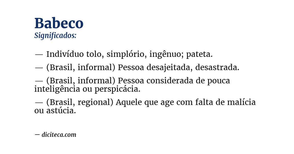 Significado de babeco