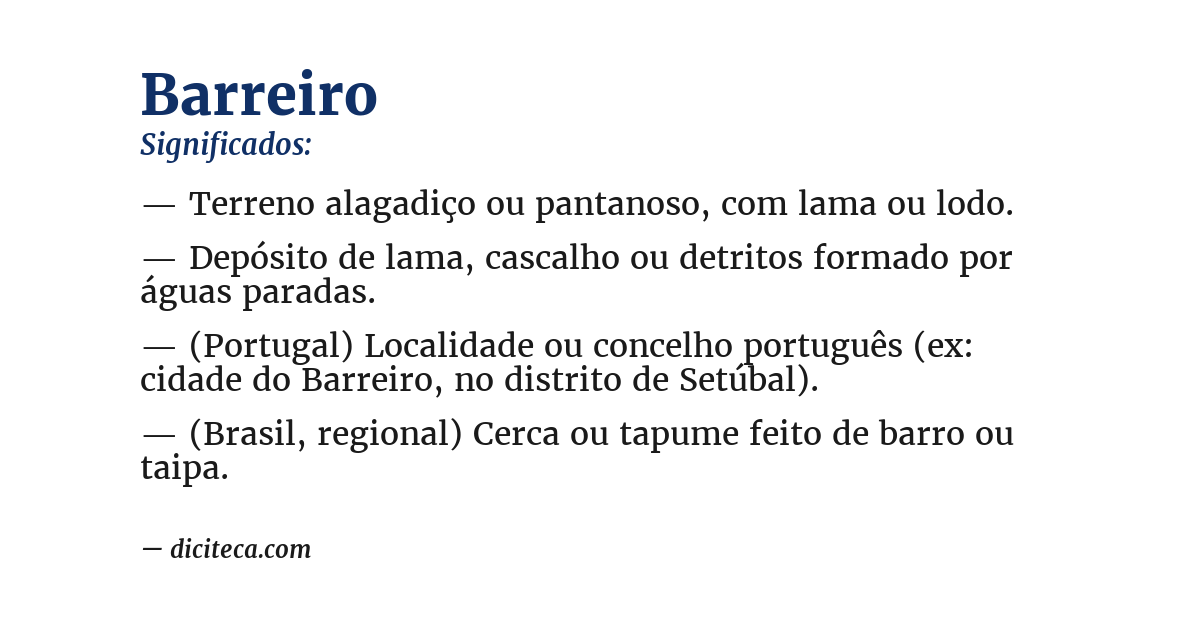 Significado de barreiro