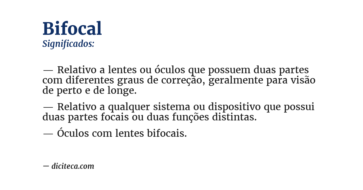 Significado de bifocal