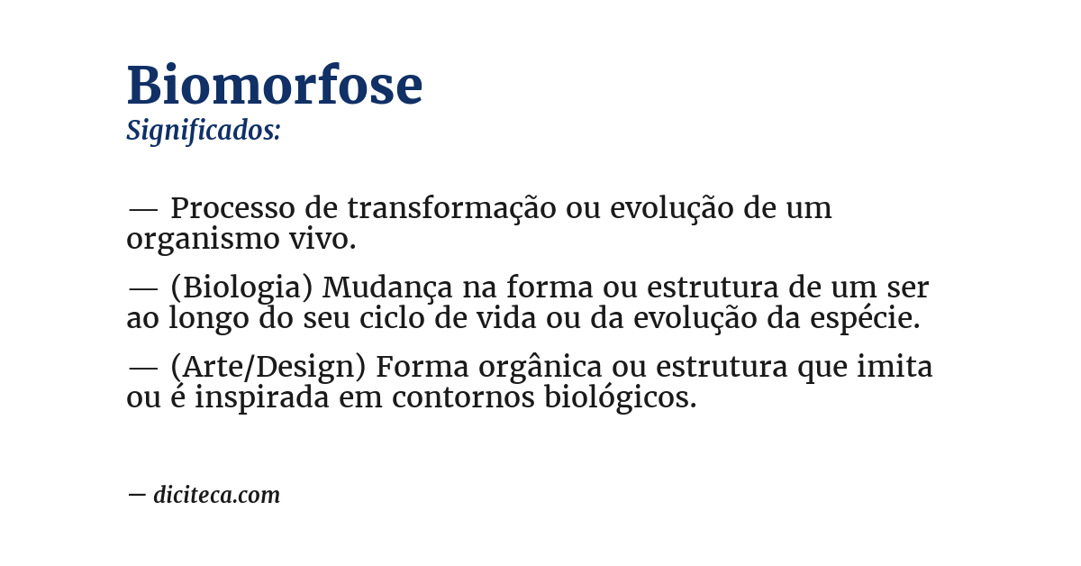 Significado de biomorfose