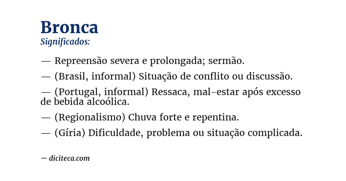 Significado de bronca