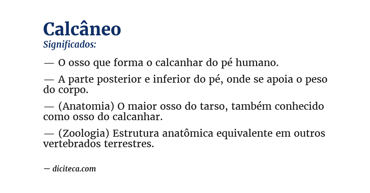 Significado de calcâneo