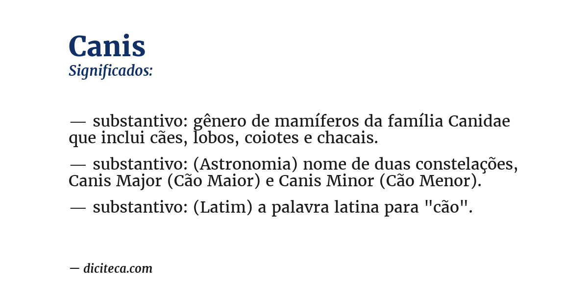 Significado de canis