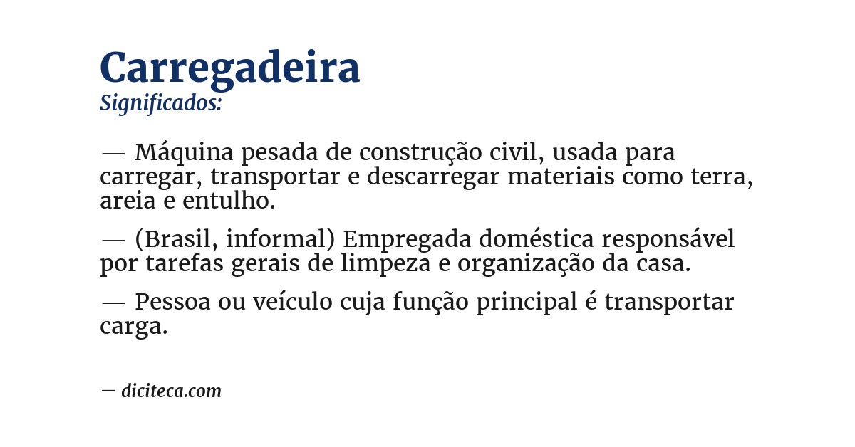 Significado de carregadeira