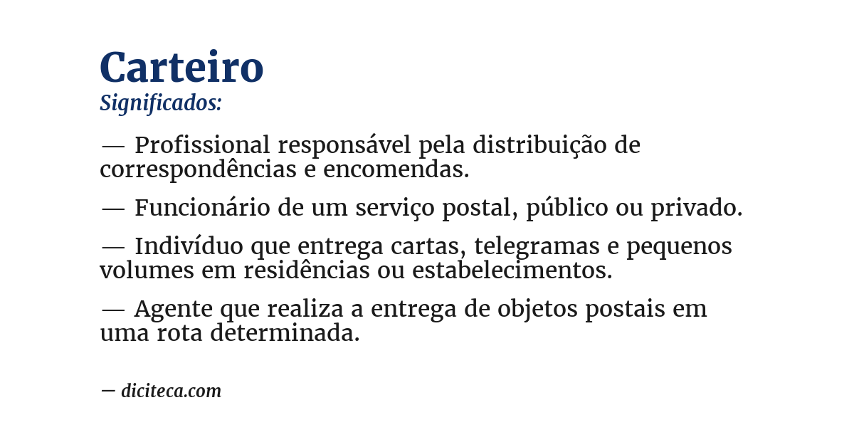 Significado de carteiro