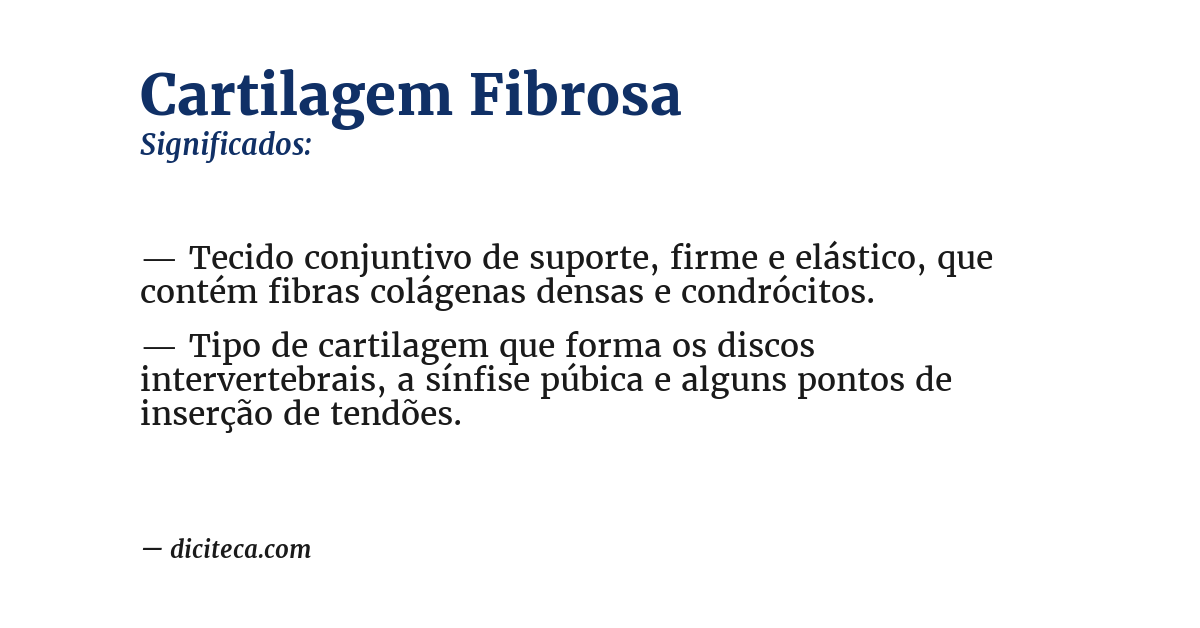 Significado de cartilagem fibrosa