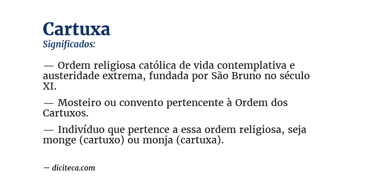 Significado de cartuxa