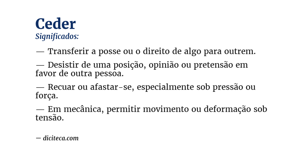 Significado de ceder