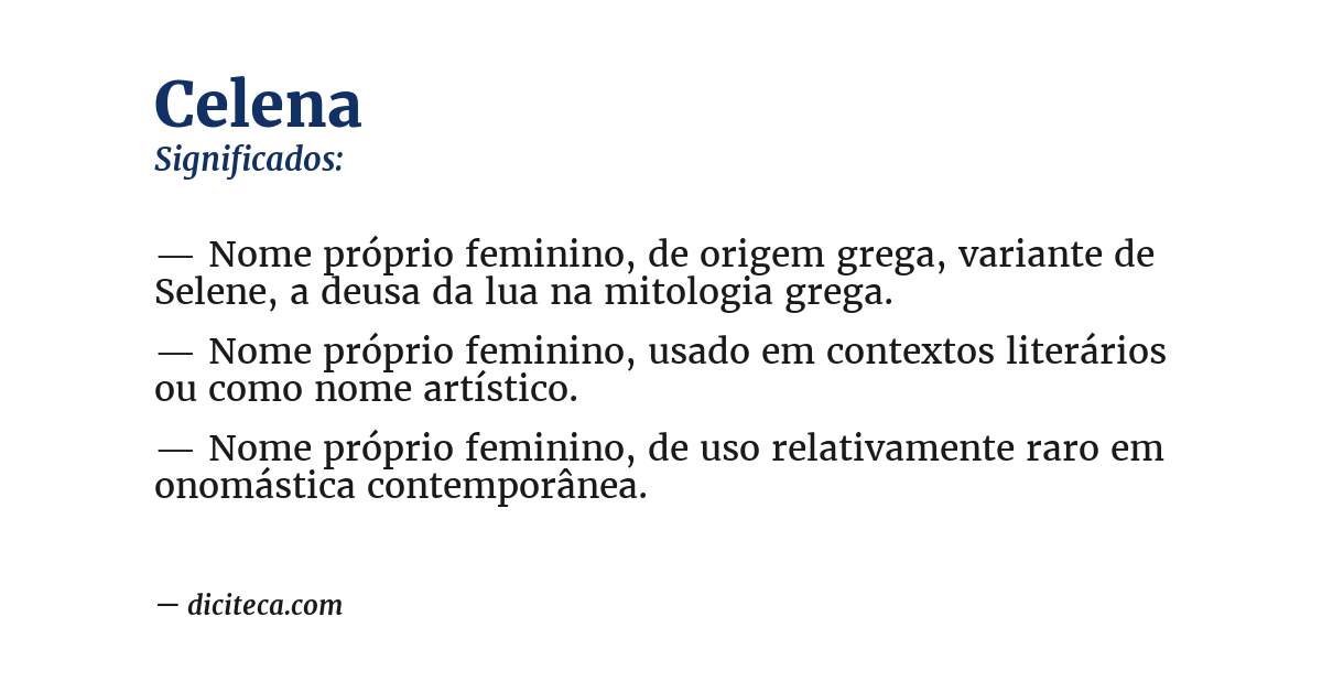Significado de celena