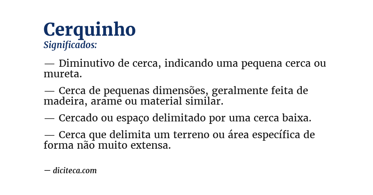Significado de cerquinho