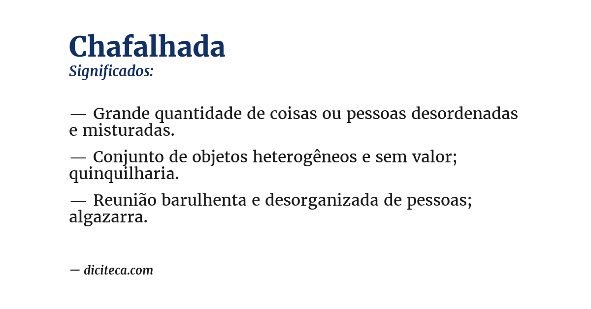 Significado de chafalhada