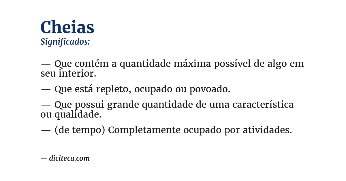 Significado de cheias