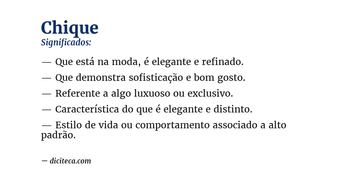 Significado de chique