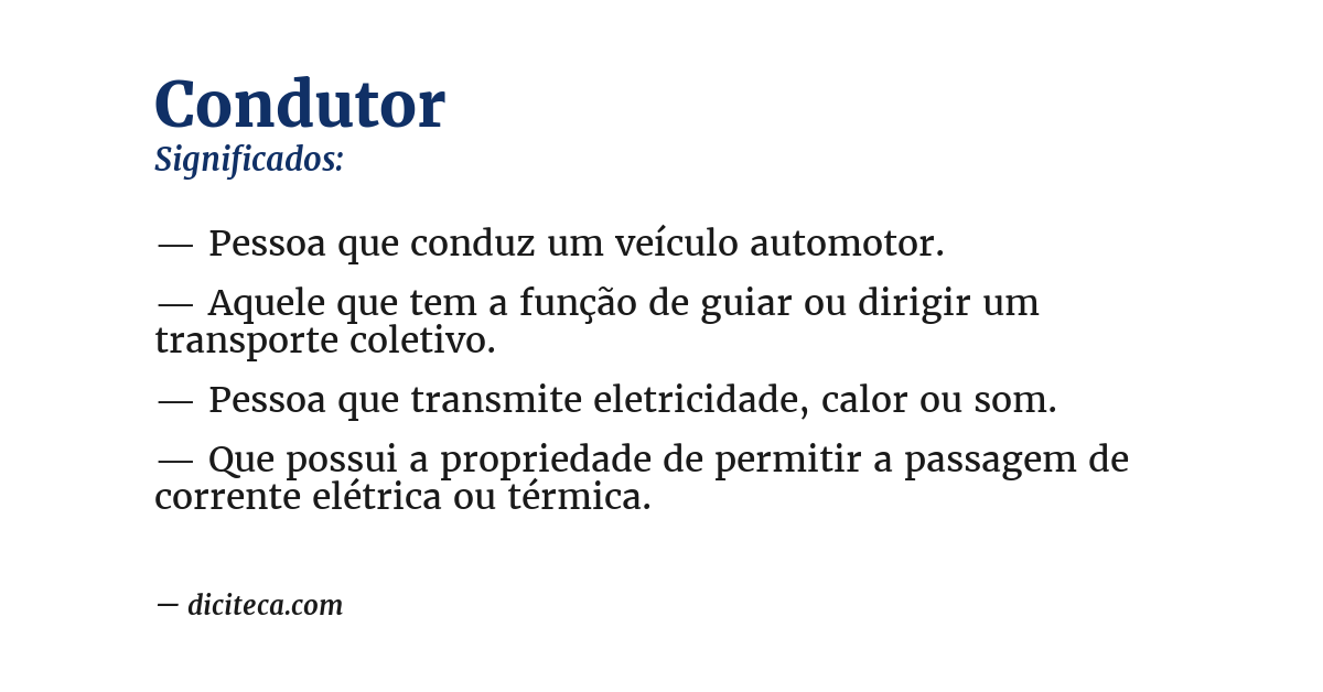 Significado de condutor