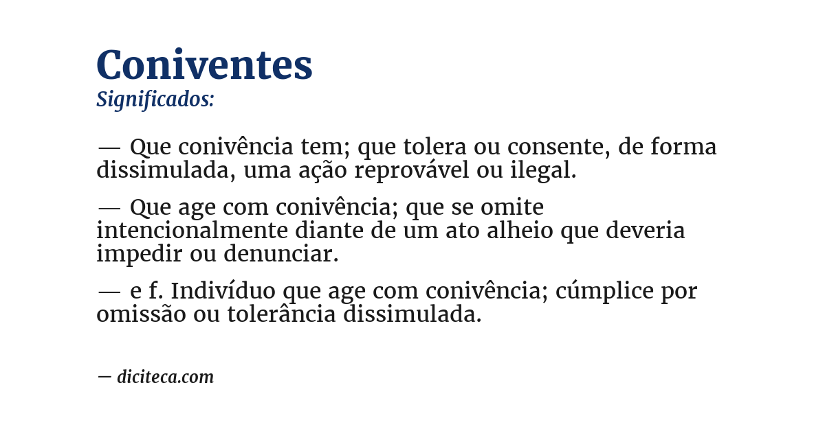 Significado de coniventes