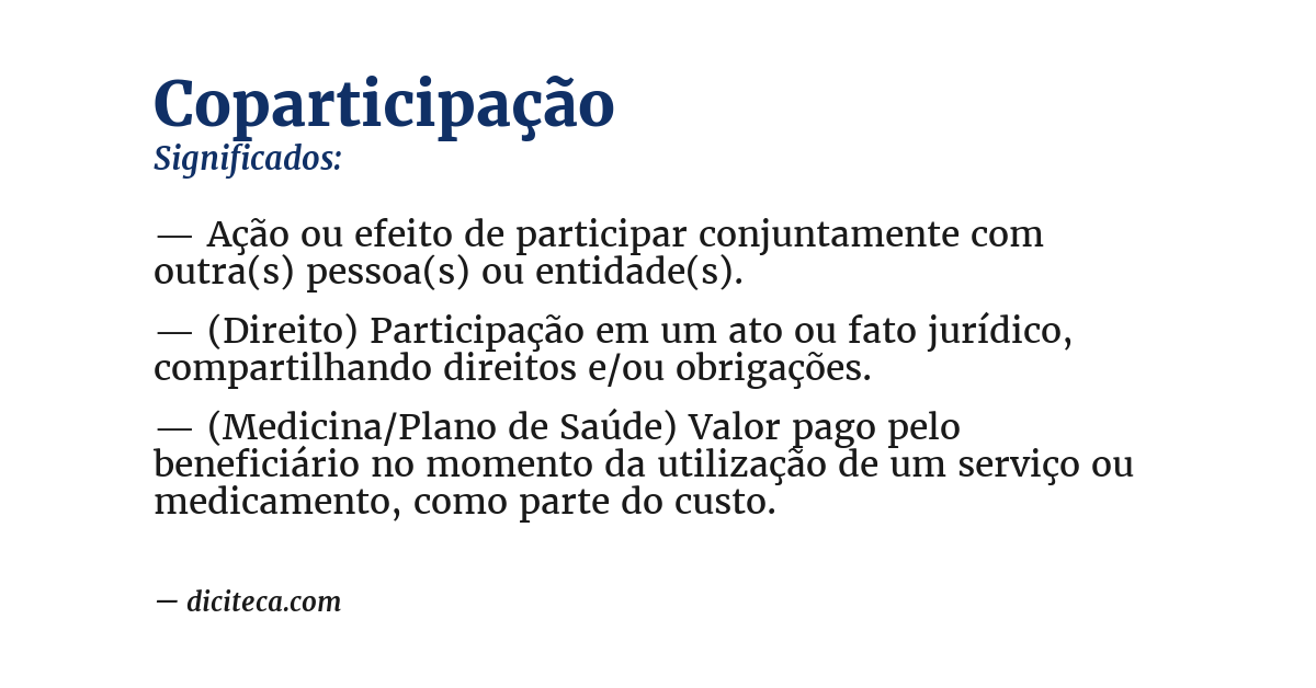 Significado de coparticipação