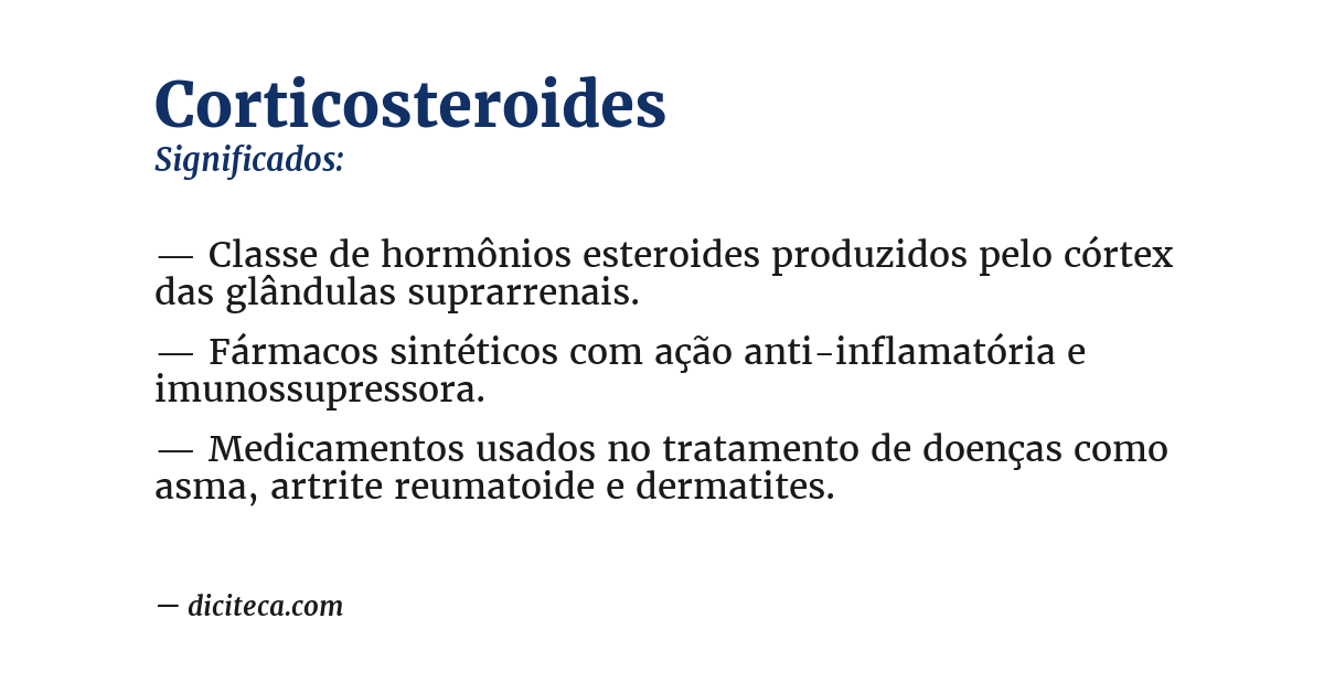 Significado de corticosteroides