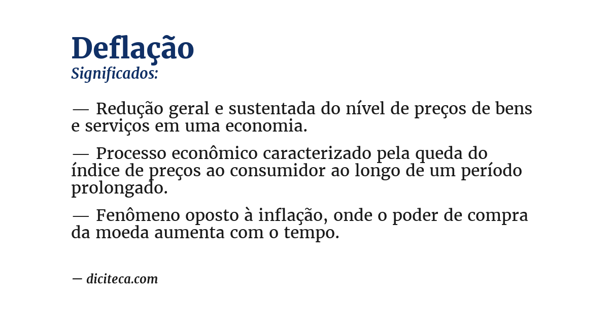Significado de deflação
