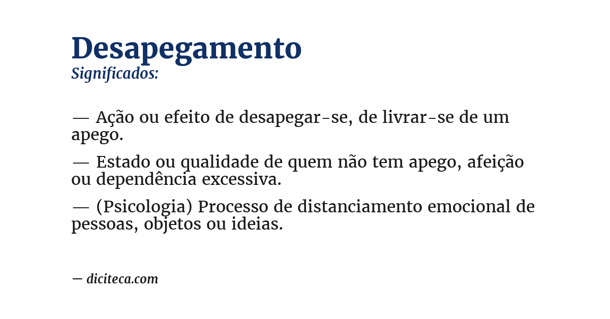 Significado de desapegamento