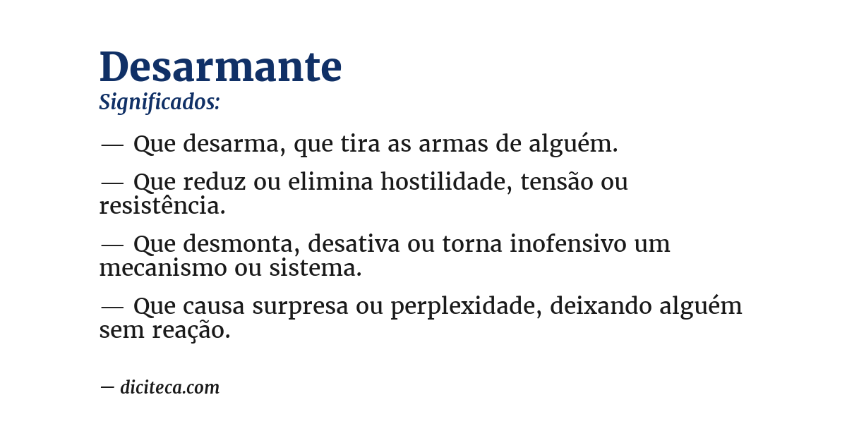 Significado de desarmante