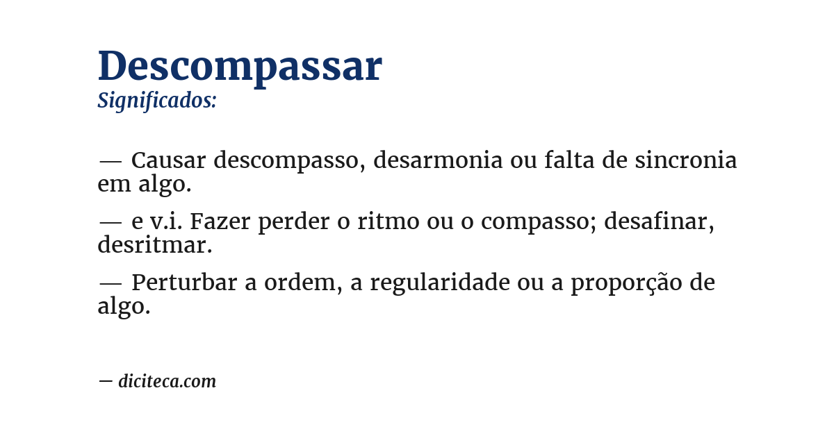Significado de descompassar