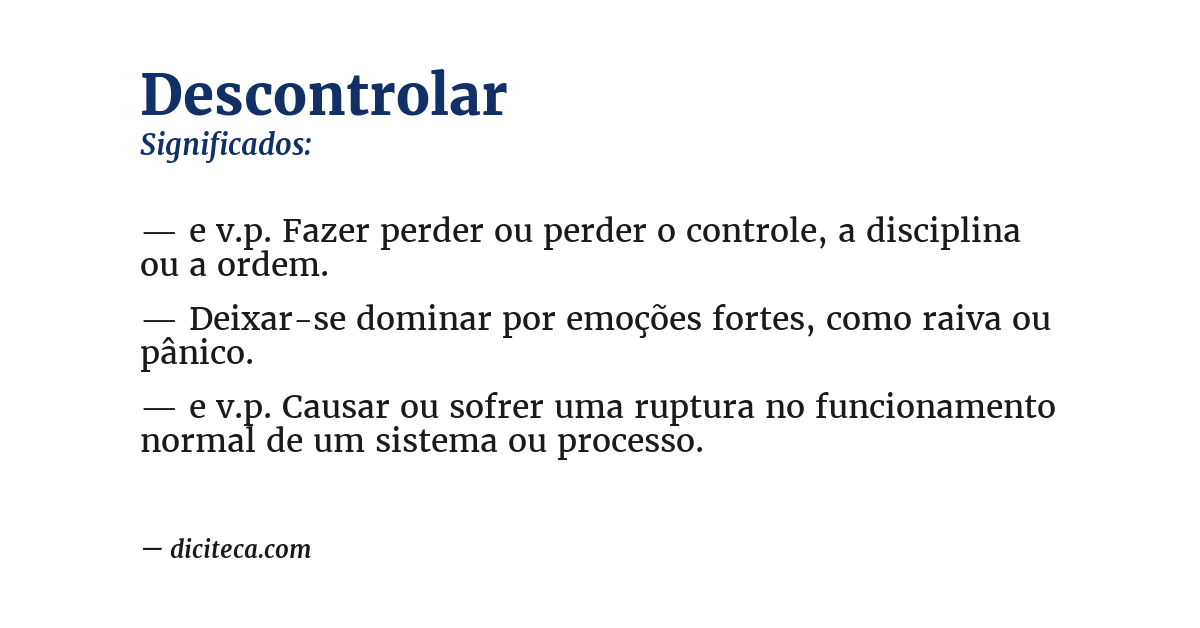 Significado de descontrolar
