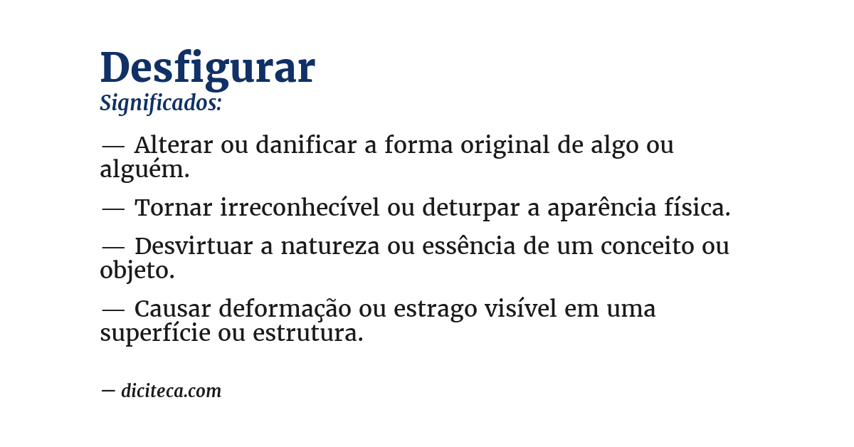 Significado de desfigurar