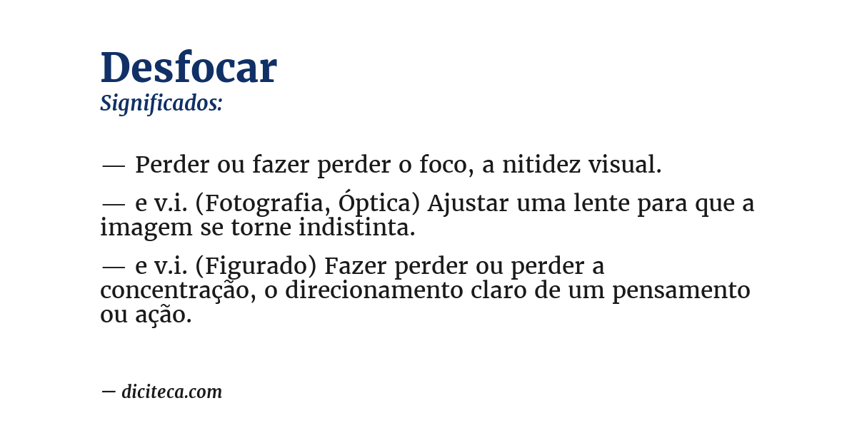 Significado de desfocar