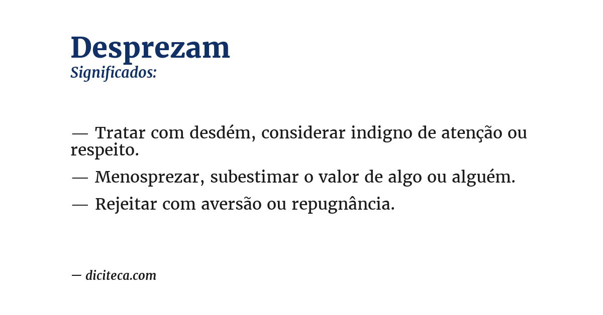 Significado de desprezam