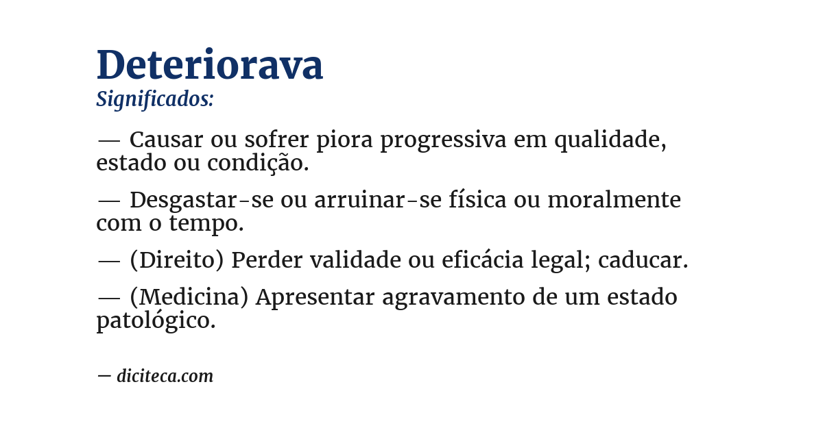 Significado de deteriorava