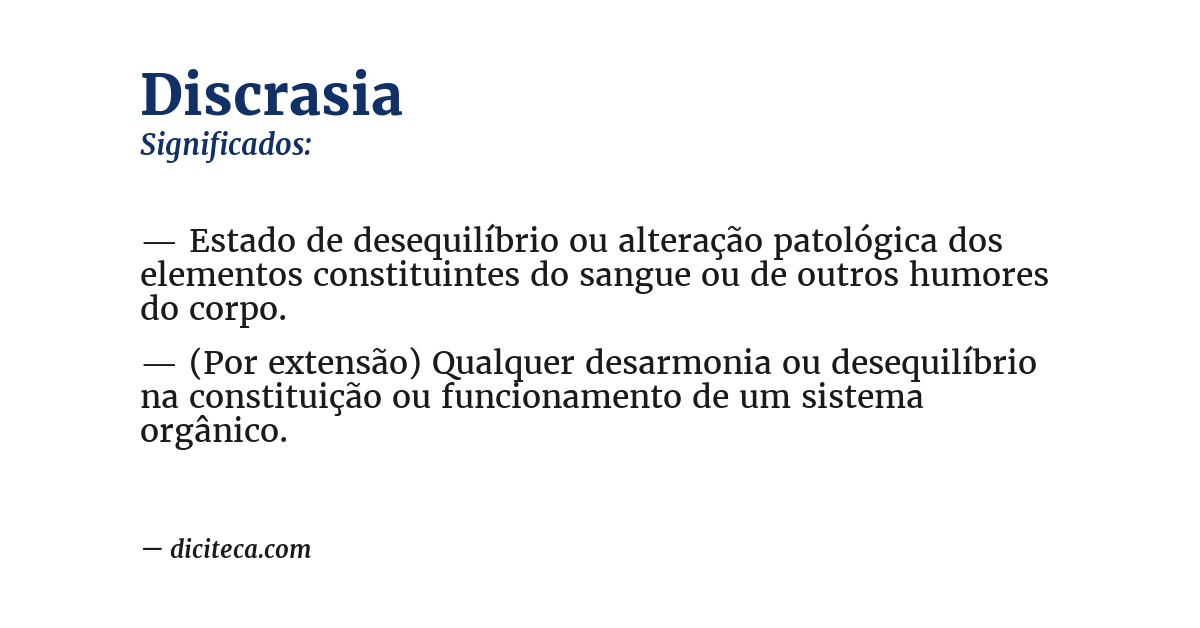 Significado de discrasia