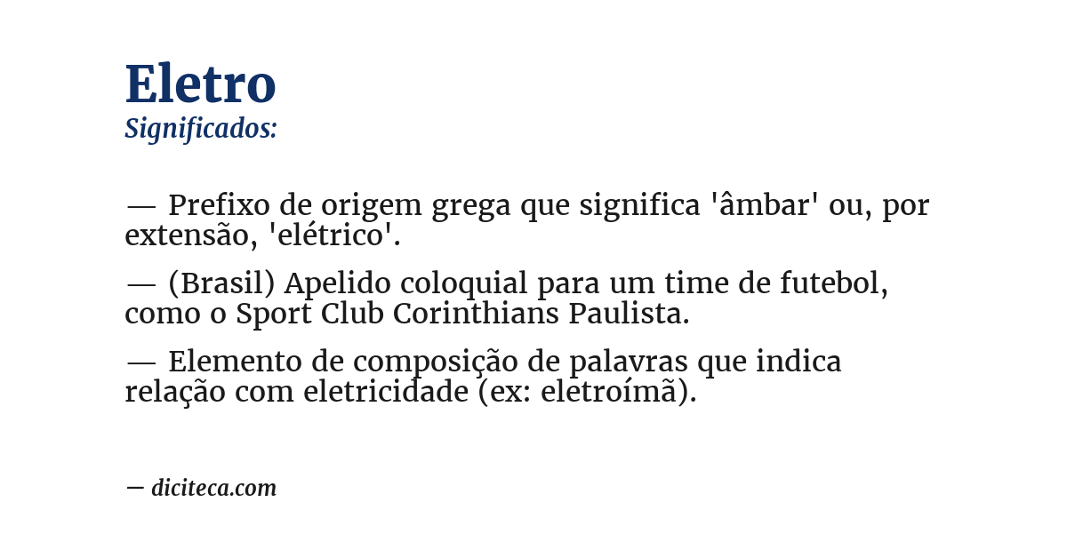 Significado de eletro