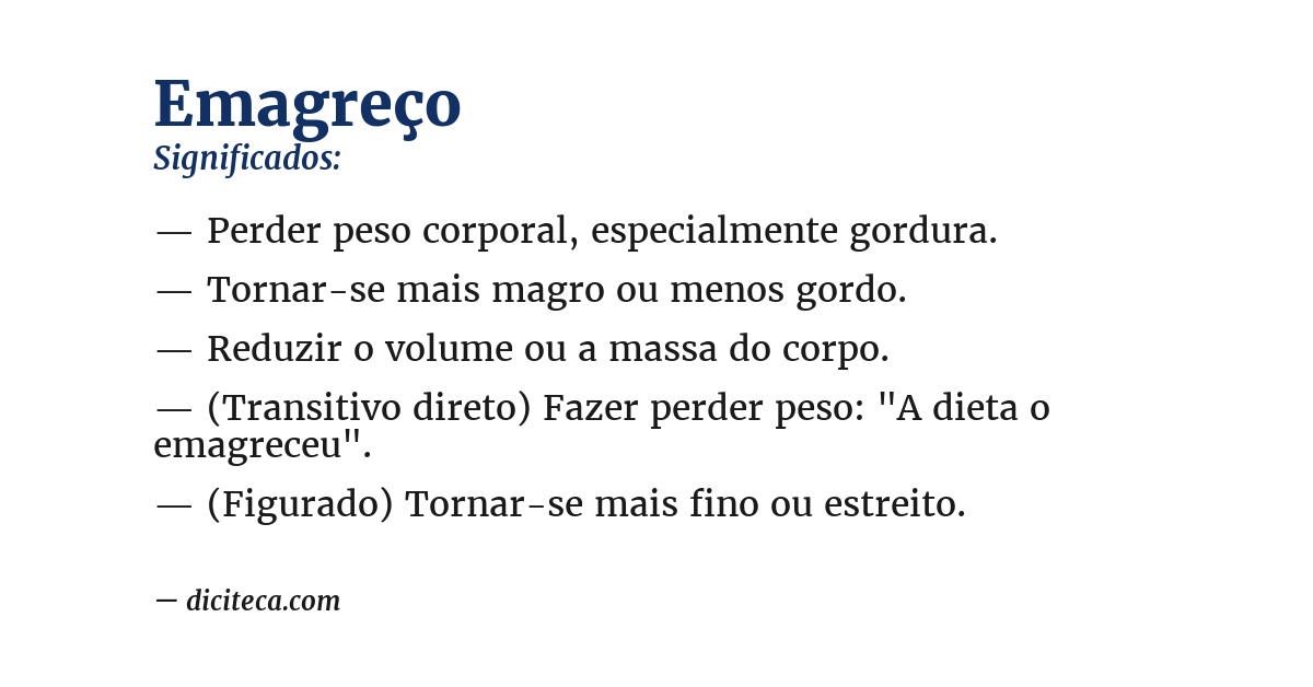 Significado de emagreço