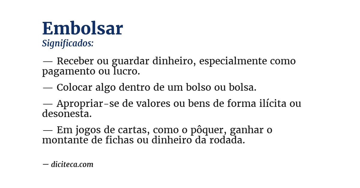 Significado de embolsar