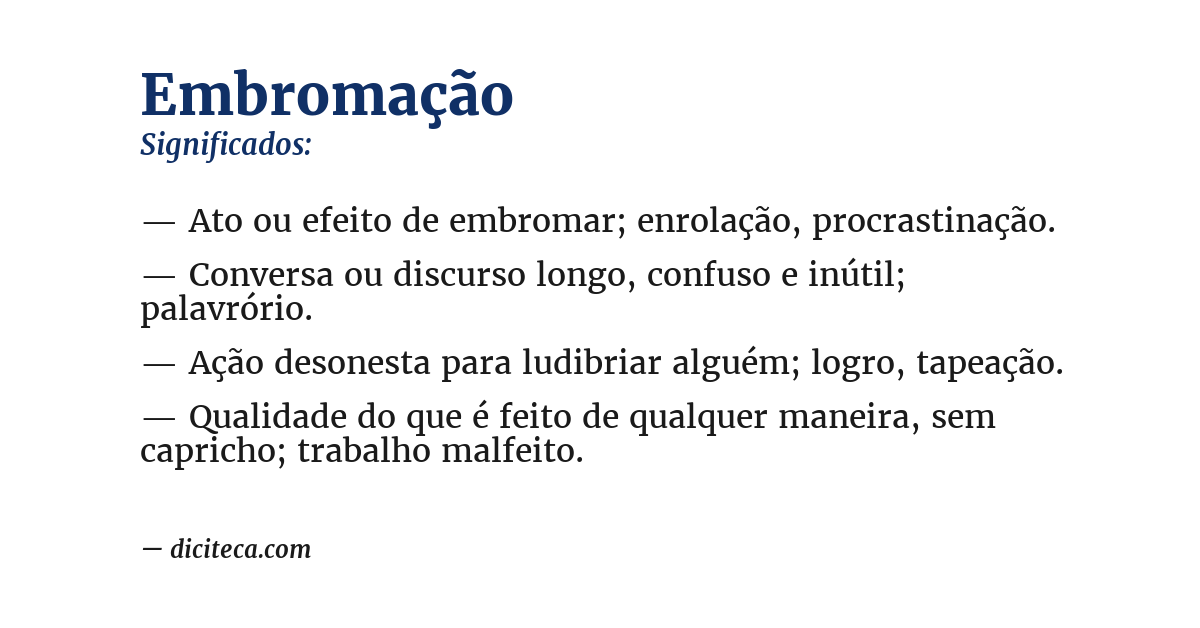 Significado de embromação