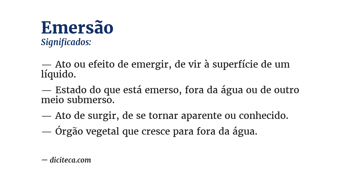 Significado de emersão