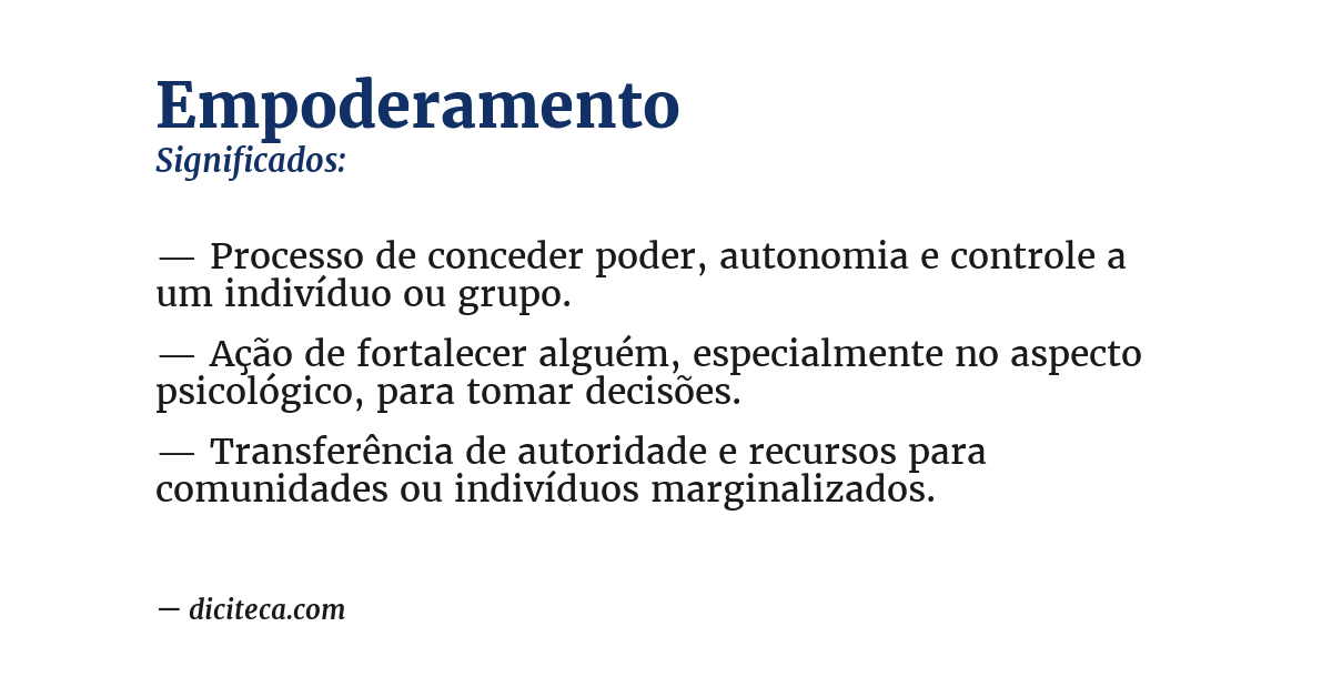 Significado de empoderamento